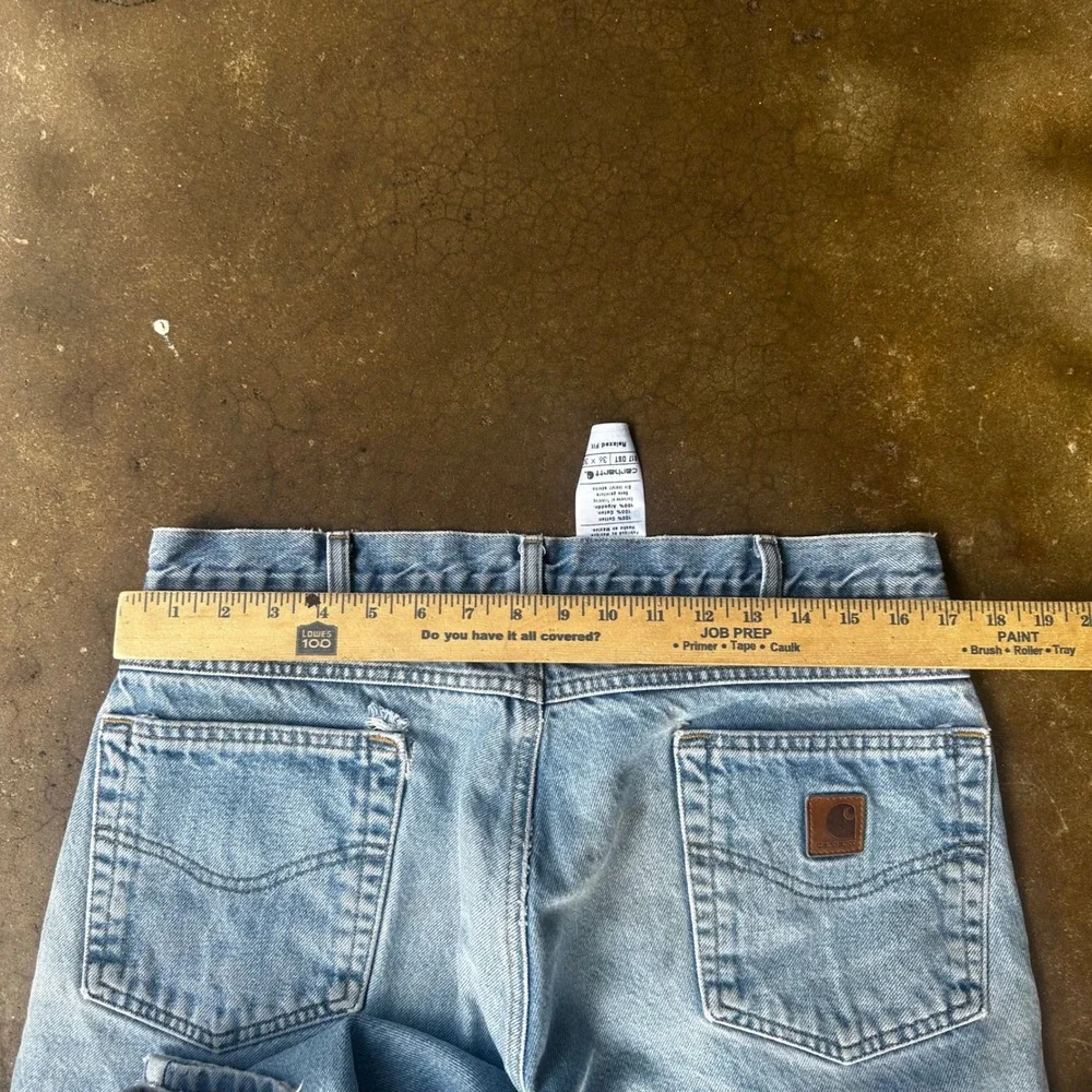Carhartt B17 Relaxed Fit Jeans Mens 36x30 Blue Fair Distressed Workwear Denim